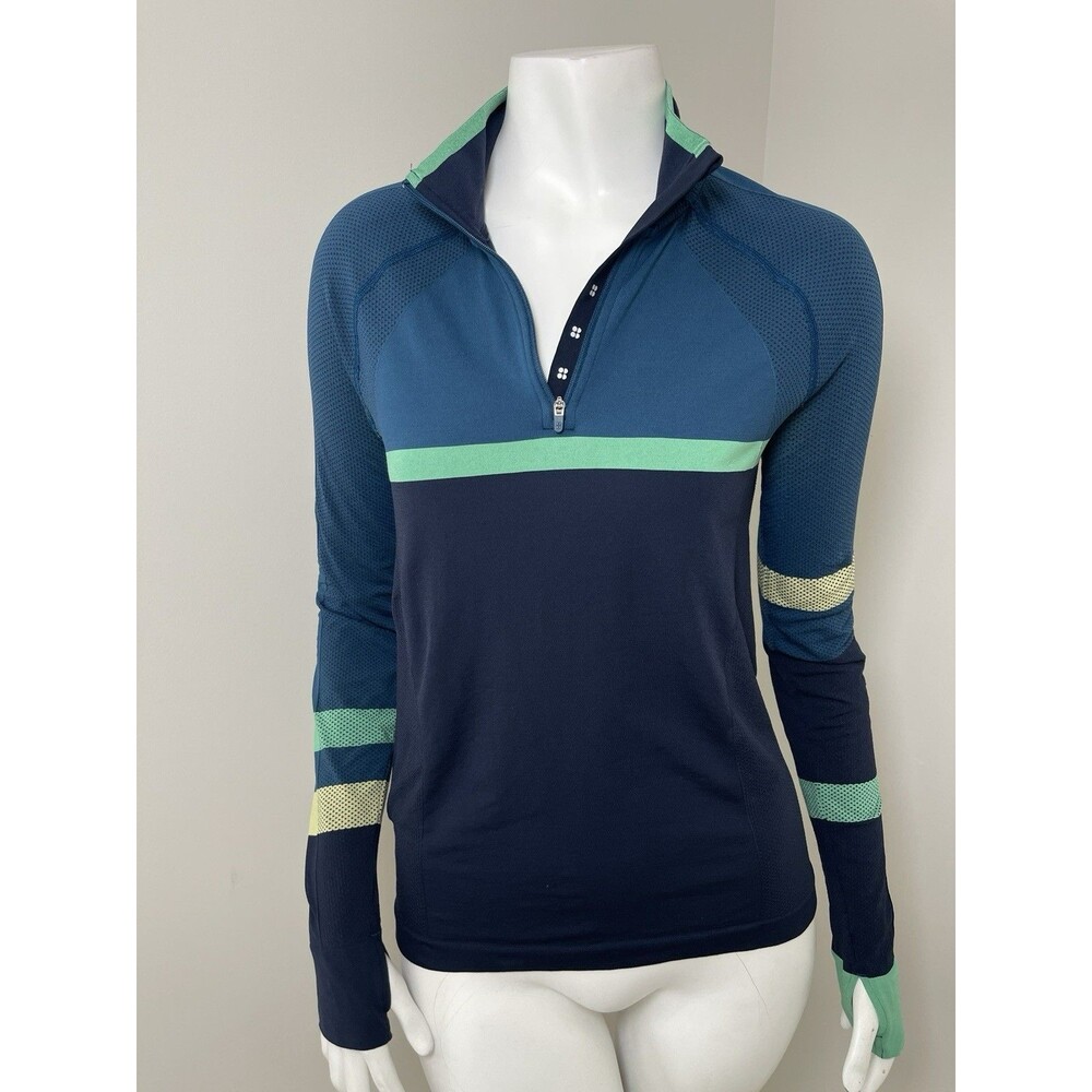 Sweaty Betty Women's 1/4 Zip Long Sleeve Running Thermal Pullover Top - M